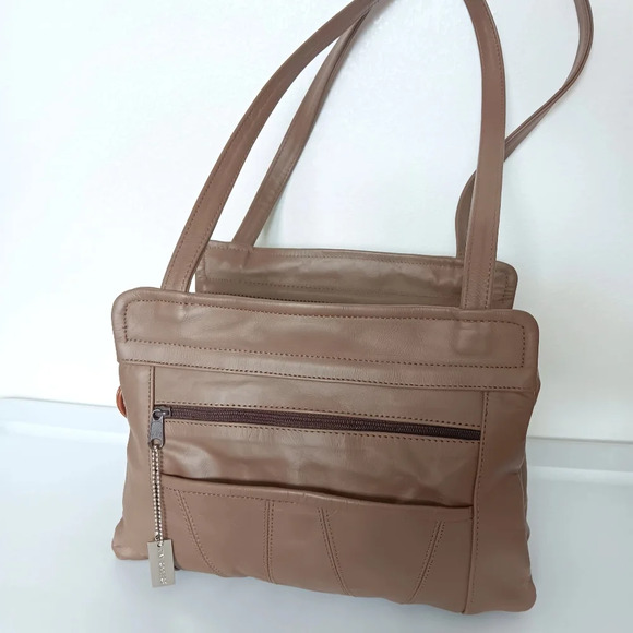 genuine leather,shoulder bag, Kim Rogers,brown Boho,hippie,multipockets. - Picture 3 of 17